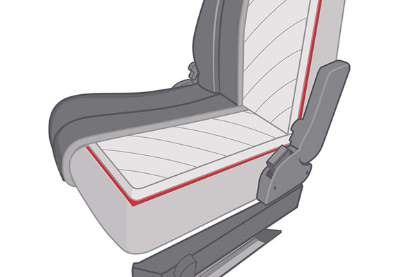 Cutaway of heated car seat