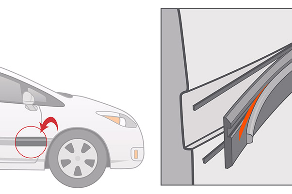 Exploded view car molding adhesives