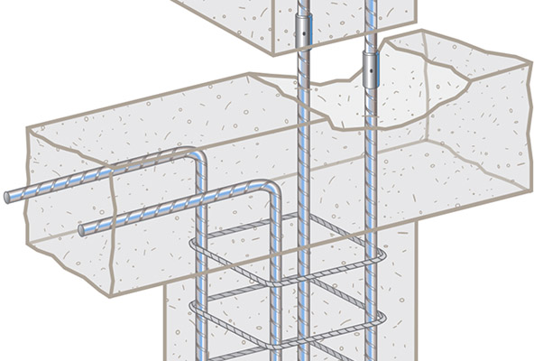 Ghosted rebar horizontal vertical